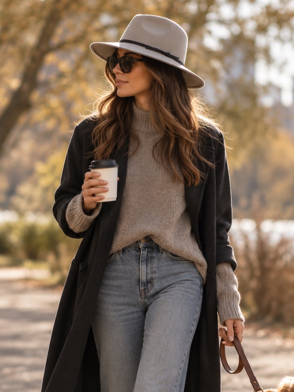 Wilfred Light Gray Wide-Brim Felt Fedora with Slim Black Band